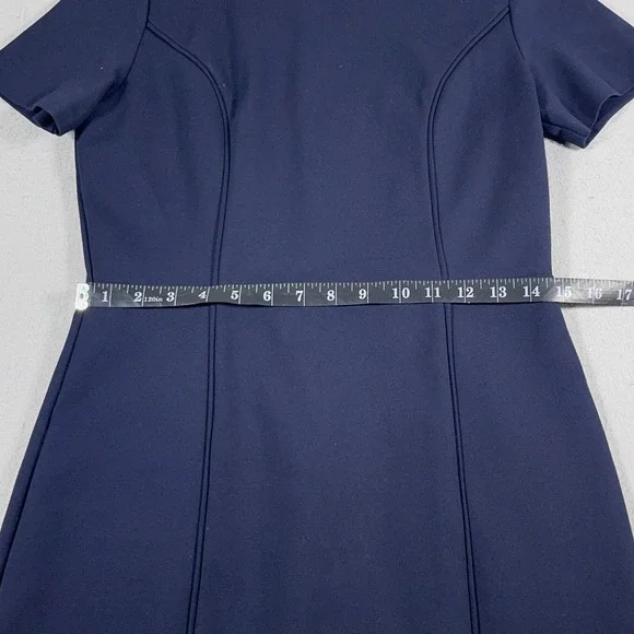 Brooks Brothers Sheath Dress Women 6 Navy Short Sleeve Stretch Lined Work Office - Picture 4 of 11